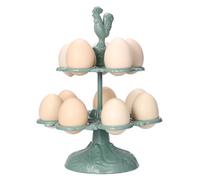 SUMTree Cast Iron Vintage Rustic Eggs Holder Rack for 12 eggs, Green