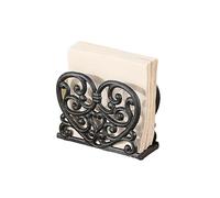 SUMTree Heavy Duty Cast Iron Vintage Metal Napkin Holder with Love Pattern | Decorative Napkin Organizer Serviette Holder for Kitchen Countertop, Restaurant, Home and Dining Table for Corktail Napkins
