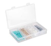 SUMTree Plastic Cotton Bud Container Cotton Storage Q Tip Holder Perfume Sample Holder Bathroom Storage Pots 4 in 1 Hair Tie Storage Acrylic Storage Container for Floss Picks, Toothpicks, Hair Pin