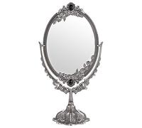 SUMTree Vintage Oval Double Sided Rotatable Dressing Mirror - Large Silver Tabletop Decorative Standing Vanity Mirror