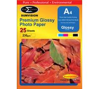 Sumvision Photo Picture Photograph Paper A4 230gm Glossy Photo Paper Premium Professional Gloss Finish Inkjet Printable Photo Paper 25 Sheet Pack