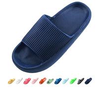 Sumvov Cloud Sliders Womens Sliders Non-Slip Shower Shoes Super Soft Cozislides Womens Pillow Slides Thick Sole Cloud Slippers for Women Men(Dark Blue,8-9)