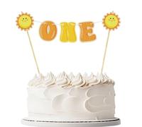 Sun 1st Cake Topper Banner,Pre-Strung You Are My Sunshine Cake Bunting Topper,Sun Themed First Birthday or Anniversary Party Decorations