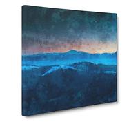 Sun Above the Mountains Canvas Print | Gallery Wrapped 30mm Frame Wall Art | 14x14 inches | Ready to Hang | Modern Landscape Picture | Living Room Bedroom Lounge Office