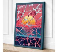 Sun and Fractured Sky Canvas Wall Art Print 18x12 Inch (46 x 30 cm)