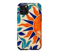 Sun and Leaf Decorative Geometric Tile Pattern Case for iPhone 11 Pro
