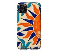Sun and Leaf Decorative Geometric Tile Pattern Case for iPhone 11 Pro Max