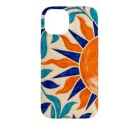 Sun and Leaf Decorative Geometric Tile Pattern Case for iPhone 14