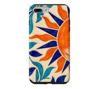 Sun and Leaf Decorative Geometric Tile Pattern Case for iPhone 7 Plus/8 Plus