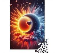 Sun And Moon 1000 Piece Jigsaw Puzzle For Adults Challenging Game Stress Relief Puzzle Exercise The Memory of The Brain for Adults And Kids, Age 12 Years Up 300pcs (40x28cm)