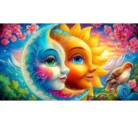 sun-and-moon 1000-Piece Jigsaw Puzzle for Kid Toys 100% Recycled Cardboard Classic Educational Games 75x50cm/1000pcs