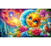 sun-and-moon 1000 Piece Jigsaw Puzzles 100% Recycled Cardboard Challenging Puzzle Games 38x26cm/1000pcs