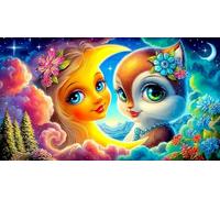 sun-and-moon 1000 Piece Jigsaw Puzzles 100% Recycled Cardboard Challenging Puzzle Games 38x52cm/1000pcs