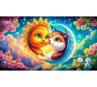 sun-and-moon 1000 Piece Jigsaw Puzzles 100% Recycled Cardboard Challenging Puzzle Games 75x50cm/1000pcs