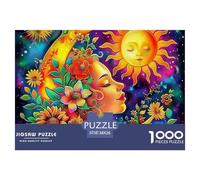 Sun And Moon 1000 Piece Jigsaw Puzzles for Adults Educational Game Challenge Toy Magnificent Sky Challenge High Difficulty Beautiful Decoration Puzzle38x26cm/1000pcs