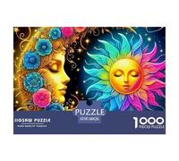 Sun And Moon 1000 Piece Jigsaw Puzzles for Adults Educational Game Challenge Toy Magnificent Sky Challenge High Difficulty Beautiful Decoration Puzzle38x26cm/1000pcs