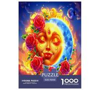 Sun And Moon 1000 Piece Jigsaw Puzzles Fun Challenging Modern Sun And Moon Divine Art Educational Game for The Whole Gifts For Children And Adults Aged 14 And Over 70x50cm/1000pcs