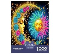 Sun And Moon 1000 Piece Jigsaw Puzzles Fun Challenging Modern Sun And Moon Divine Art Puzzles Game for The Whole Gifts Suitable for Children & People Aged 14+ 38x26cm/1000pcs
