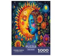 Sun And Moon 1000 Piece Jigsaw Puzzles Fun Challenging Modern Sun & Moon's Harmonious Embrace Classic Educational Games for The Whole Gifts for Adults And Kids Age 70x50cm/1000pcs