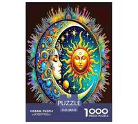 Sun And Moon 1000 Piece Jigsaw Puzzles Fun Challenging Modern Sun & Moon's Harmonious Embrace Classic Educational Games for The Whole Gifts Suitable for Children & People Aged 14+ 52x38cm/1000pcs