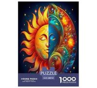 Sun And Moon 1000 Piece Jigsaw Puzzles Fun Challenging Modern Sun & Moon's Harmonious Embrace Classic Educational Games for The Whole Gifts For Children And Adults Aged 14 And Over 52x38cm/1000pcs