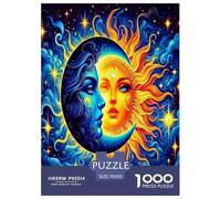 Sun And Moon 1000 Piece Jigsaw Puzzles Fun Challenging Modern Sun & Moon's Harmonious Embrace Puzzles Game for The Whole Gifts for Adults And Kids Age 70x50cm/1000pcs