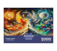 Sun And Moon 1000 Piece Jigsaw Puzzles Fun Challenging Modern Sun & Moon's Harmonious Embrace Puzzles Game for The Whole Gifts for Adults And Kids Age 70x50cm/1000pcs