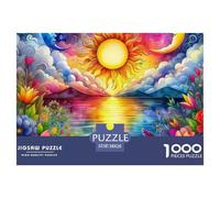 Sun And Moon 1000 Piece Puzzles Adults Fun Challenging World Peace Creative Gift Adults for Kids Home Decoration Puzzles 38x26cm/1000pcs