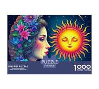 Sun And Moon 1000 Piece Puzzles Adults Fun Challenging World Peace Creative Gifts Adults for Kids Beautiful Decoration Jigsaw 38x26cm/1000pcs