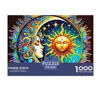 Sun And Moon 1000 Piece Puzzles Adults Fun Challenging World Peace Creative Gifts Adults for Kids Beautiful Decoration Jigsaw 38x26cm/1000pcs