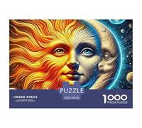Sun And Moon 1000 Pieces for Adults Jigsaw Puzzles Educational Game Challenge Toy Magnificent Sky Challenge High Difficulty for Decompression And Wall Decor70x50cm/1000pcs