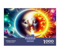 Sun And Moon 1000 Pieces for Adults Jigsaw Puzzles Educational Game Challenge Toy Magnificent Sky Challenge High Difficulty Beautiful Decoration Puzzle70x50cm/1000pcs