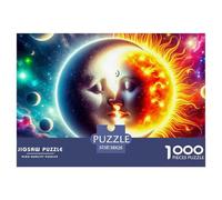 Sun And Moon 1000 Pieces Jigsaw Adults Fun Challenging World Peace Creative Gift Adults for Kids Beautiful Decoration Jigsaw 38x26cm/1000pcs