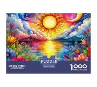 Sun And Moon 1000 Pieces Jigsaw Adults Fun Challenging World Peace Creative Gift Adults for Kids Home Decoration Puzzles 70x50cm/1000pcs
