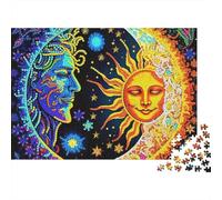 Sun And Moon 1000 Pieces Jigsaw Puzzles For Adults Challenging Game Stress Relieving Entertainment Exercise The Memory of The Brain For Adults Gifts 500pcs (52x38cm)