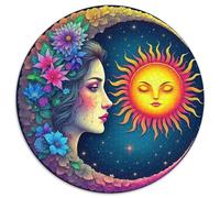 Sun And Moon 1000 Pieces Round Puzzle For Adults And Kids Magnificent Sky Jigsaw Puzzle Creative Unique Challenge Games Stress Reliever Difficult Challenge 1000pcs (67.5x67.5cm)