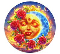 Sun And Moon 1000 Pieces Sun And Moon Round Jigsaw Puzzles What Happens Next Educational Games for Adults And Kids 1000pcs (67.5x67.5cm)