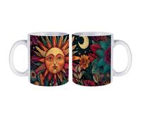 Sun and Moon Accompanying Novelty Ceramic Coffee Mugs with Handle Water Tea Cup Drinking Cups 12OZ