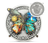 Sun and Moon Butterfly Sobriety Coin - Recovery Addiction Awakening AA Coins - Wings NA AA Chips and Medallions - Celebrate Living Clean Token Narcotics Alcoholics Anonymous Gifts for Women Men