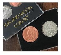 Sun and Moon Coin Set Magic Tricks Coin Transposition Vanishes Magic Magician Close Up Table Illusions Gimmicks Prop Mentalism
