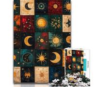 Sun And Moon Collage Jigsaw Puzzles for Teenagers 1000 Piece Puzzle,Game Toys Every Piece Is Unique - Challenging Family Fun Game 50x75cm