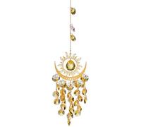 Sun and Moon Crystal Suncatcher, Colorful Wind Chimes for Outside Stained Glass Window Hanging Prisms Garden Backyard Ceiling Room Decor, Boho Wind Chimes (B)