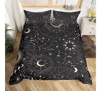 Sun and Moon Duvet Cover Boho Exotic Bedding Set Galaxy Astrology Comforter Cover for Boys Girls Children Teens Bedroom Decor Chic Cute Luxury Zodiac Signs Bedspread Cover Double
