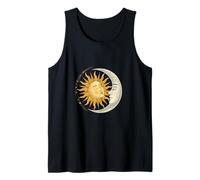Sun and Moon Face Embrace Cosmic Harmony Art Tank Top