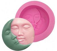 Sun and Moon Face Soap Mold Silicone Mold for Handmade Bath Bomb, Lotion Bar, Polymer Clay, Wax, Crayon
