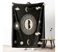Sun and Moon Fall Throw Blanket for Couch, Bohemia Celestial Fleece Blanket for Bed, Gothic Astrology Cozy Blankets 40"x60" Soft Warm Lightweight for All Season Camping Travel Picnic