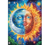 Sun And Moon Goddess Face Art 300 Piece Jigsaw Puzzle for All Ages Mitos Fantástico Cuento De Hadas Jigsaw Evening Wind Down Activity Challenging Fun Home Decor Stress Relief 300 PCS