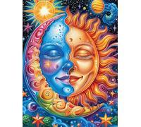 Sun And Moon Goddess Face Art 500-piece Jigsaw Puzzle Set For Adults Teens 14+ Logic Skill Indoor Game Family Game Night Summer Recycled Cardboard 500 PCS