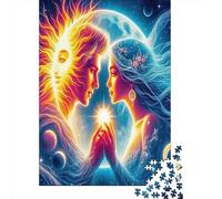 Sun And Moon Jigsaw Puzzle Sunflower Fantasy Creature Scene Puzzle for Adults Fun Present & Activity for Home 52x38cm/1000pcs