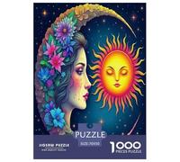 Sun And Moon Jigsaw Puzzles for Adult Challenging Puzzles The Impossible Challenge 1000 Piece Difficult Hard Jigsaw Puzzles for Man And Woman with Letters on Back 70x50cm/1000pcs
